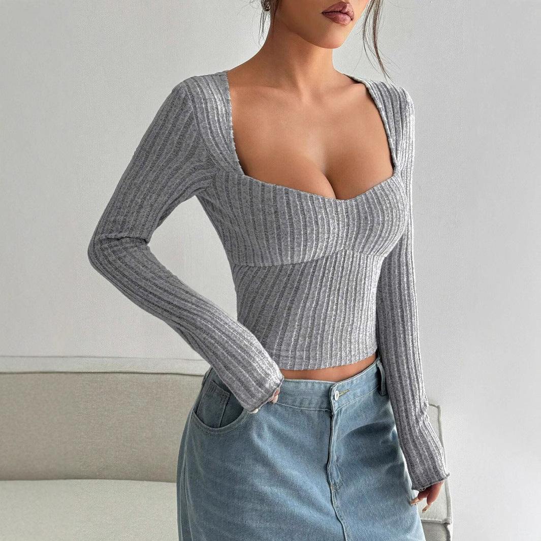 Cropped Langarmshirt mit Strukturstreifen – Modern Street Edition